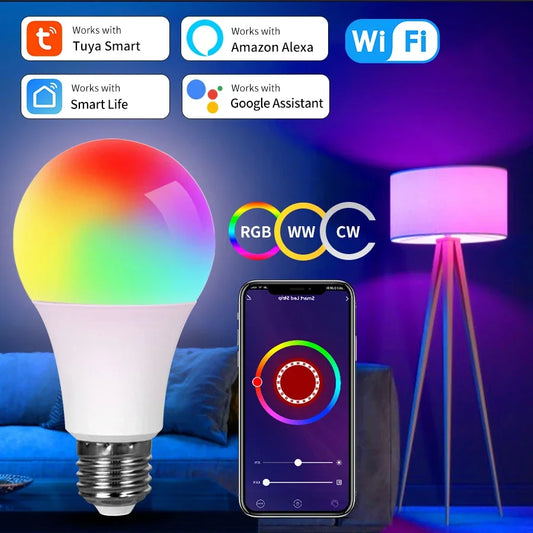 Bec LED Smart RGB E27 cu WiFi și Control Vocal Alexa/Google