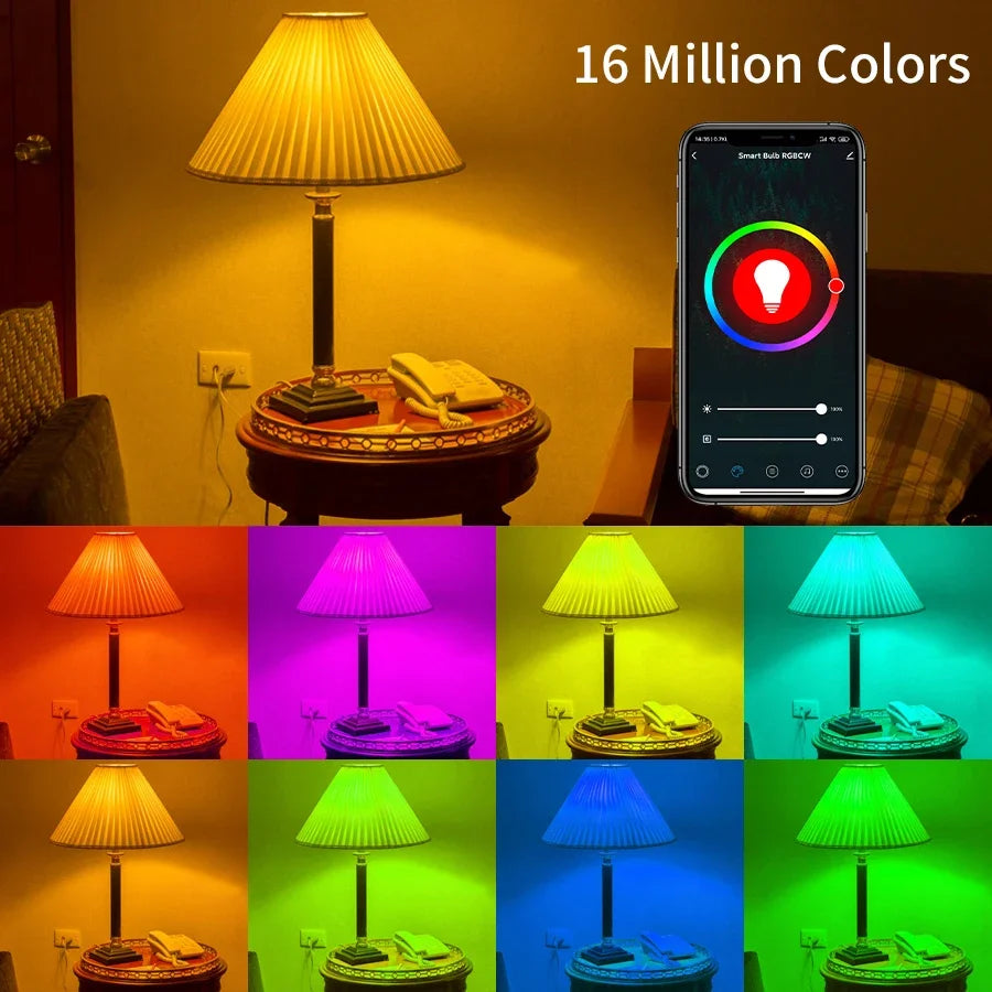 Bec LED Smart RGB E27 cu WiFi și Control Vocal Alexa/Google