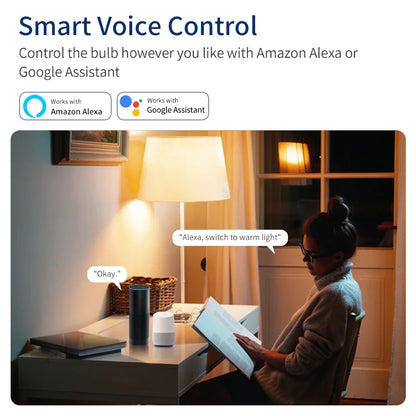 Bec LED Smart RGB E27 cu WiFi și Control Vocal Alexa/Google