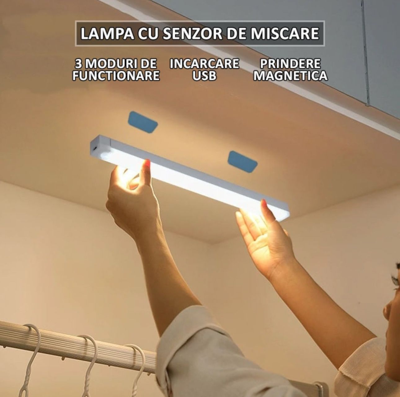 💡 Lumină Inteligentă cu Senzor de Mișcare – Iluminare Automată, Fără Fire!